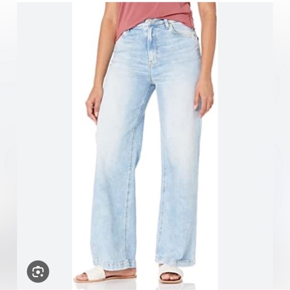 Current/Elliott Blue Flare Wide Leg Jeans